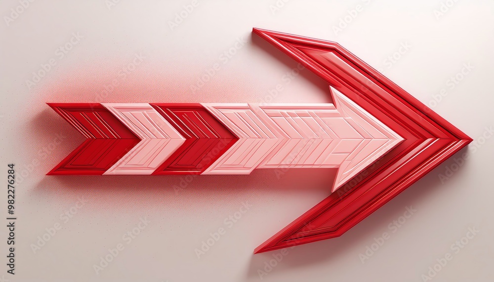 Poster a vibrant red arrow design, symbolizing direction and movement, featuring layered elements and a dyn