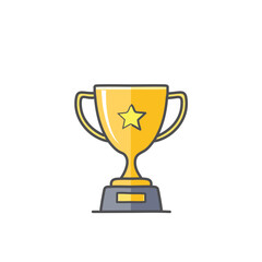 Abstract golden shining trophy icon vector art illustration design. Icon concept design.	
