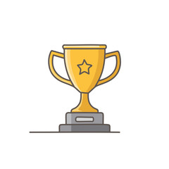 Abstract golden shining trophy icon vector art illustration design. Icon concept design.