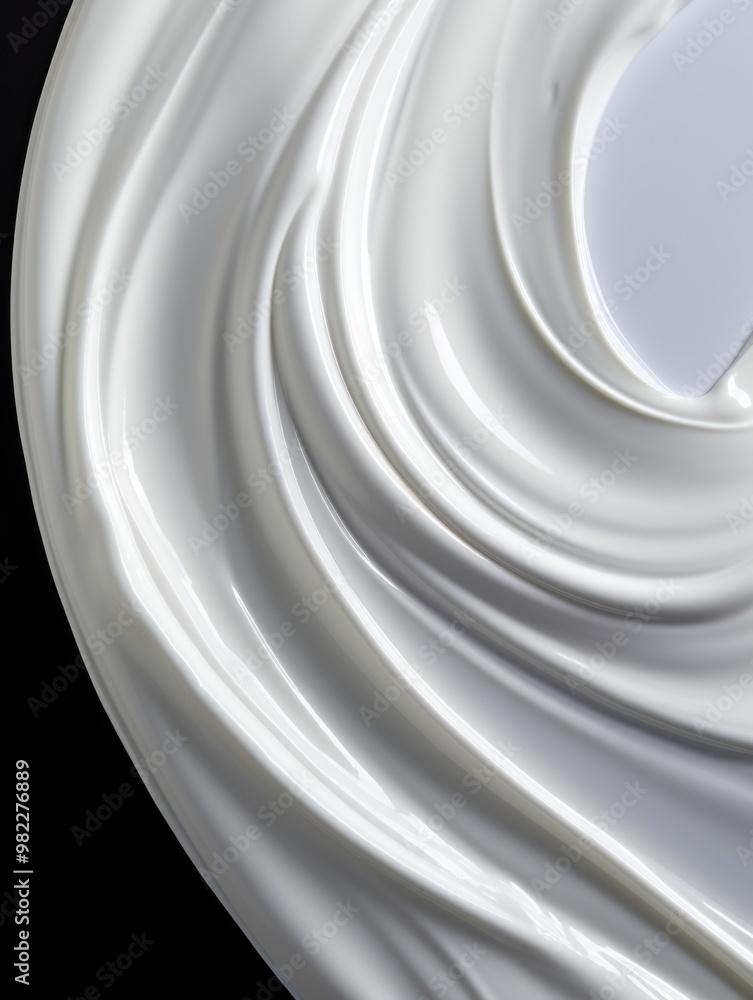 Poster a white liquid with a wave pattern. the liquid is white and has a wavy texture. the image has a mood