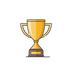 Abstract golden shining trophy icon vector art illustration design. Icon concept design.