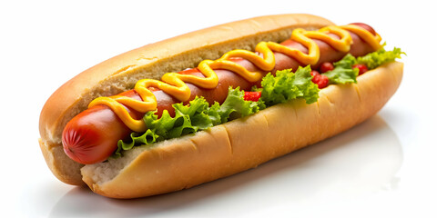 Hot dog on background, fast food, hot dog, sausage, bread, condiments, mustard, ketchup, onions, tasty, delicious