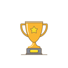 Abstract golden shining trophy icon vector art illustration design. Icon concept design.