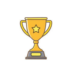 Abstract golden shining trophy icon vector art illustration design. Icon concept design.