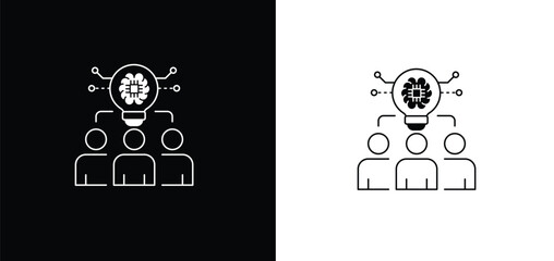 Team Innovation Icon. Collaborative Brainstorming Graphic. AI-Powered Idea Generation Symbol. Creative Thinking Solutions. Editable Vector Icon.