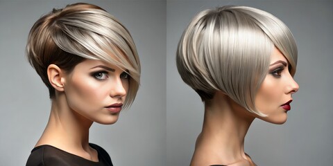 A trendy trim with choppy layers at the back, seamlessly blending into long, luscious locks at the front,