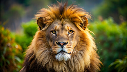 Close-up photo of a majestic lion in the wild, lion, wildlife, nature, predator, animal, safari, wilderness