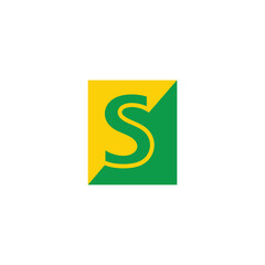 letter s simple square vintage color logo vector