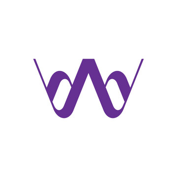 letters wdb simple curves ribbon geometric logo vector