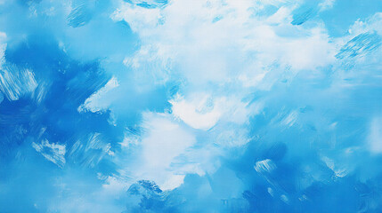 Fototapeta premium 油絵で描いた水色の空の背景テクスチャ Generative AI