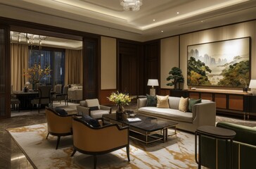 Fototapeta premium Luxurious Living Room Interior Design