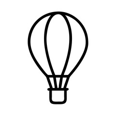 Obraz premium Hot Air Balloon Outline Icon, Simple Black and White Design