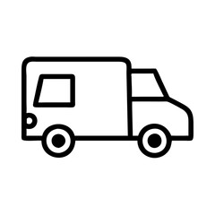 Fototapeta premium Delivery Truck Outline Icon, Simple Black and White Vehicle Symbol