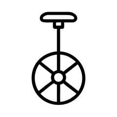 Minimalist Black Line Unicycle Icon in Transportation Concept