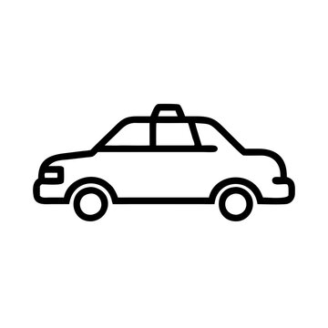 recommend clip art: Minimalist Black Line Taxi Icon in Transportation Concept