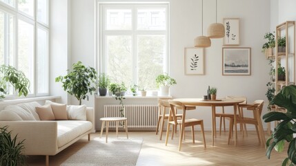 Fototapeta premium Modern and Minimalist Living Room Interior Design