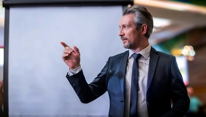 Fototapeta premium Person presenting a briefing, illustrating information exchange, meeting, and presentation.