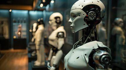 The robot, the android, is ready to perform work functions. AI Generated