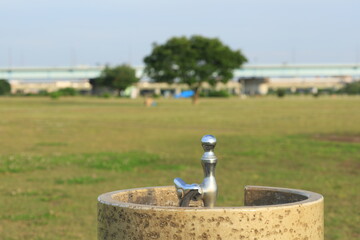 二子玉川駅周辺にある多摩川の河川敷にあるグランドの風景