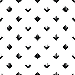Seamless monochrome vector textures, black and white abstract geometric patterns with triangle, square and circle shapes. Design element for textile, print, fabric.