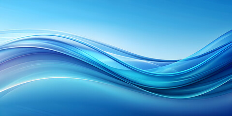 Fototapeta premium Abstract blue wave background with smooth flowing lines and gradients, blue, wave, abstract, background, design, texture, ocean