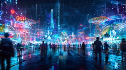 Futuristic Digital Twin of a Vibrant Theme Park Monitoring in Real Time