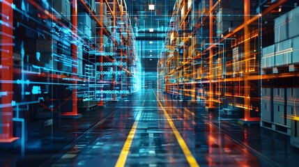 Futuristic Digital Twin of a Logistics Warehouse with Robotic Automation and Inventory Tracking