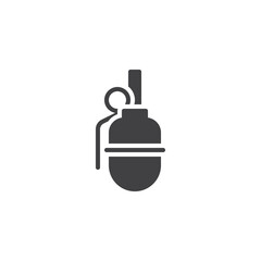 Hand grenade with a pin vector icon