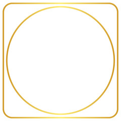 Minimalist golden geometric frames in art deco style | Luxury gold borders for social media post or wedding invitation | Elegant art deco frames and borders collection