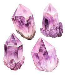 PNG Vibrant purple amethyst crystals