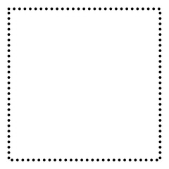Set of abstract geometric dotted shapes | Dots line geometric shapes. Dotted frames pentagon, triangle, pyramid, hexagon, heptagon, sphere, and other geometrical figures.