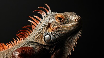Fototapeta premium Close-up Portrait of a Green Iguana