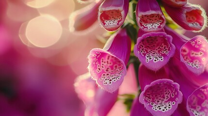 Fototapeta premium Pink Foxglove Flowers in Bloom
