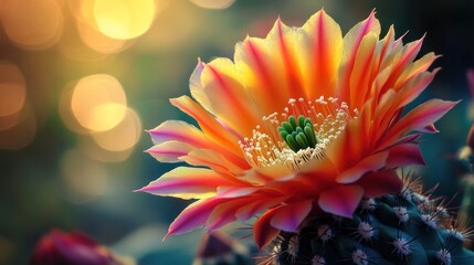 Vibrant Cactus Flower in Bloom