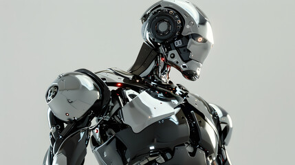 The robot, the android, is ready to perform work functions. AI Generated