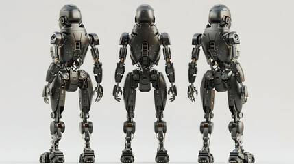 Naklejka premium The robot, the android, is ready to perform work functions. AI Generated