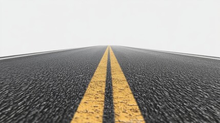 Clean and Vibrant 3D Rendering of Isolated Road Illustration with Realistic Textures on White Background. Perfect for Advertising and Presentations.