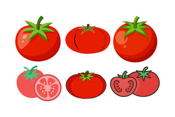 set of tomatoes, tomato vector illustration design