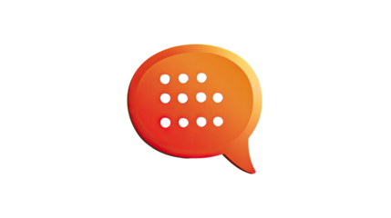 Speech bubble icon on white transparent background