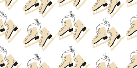 Ice skates seamless pattern
