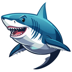 Naklejka premium Close-up illustration of great white shark swimming