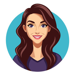 Head portrait of a young woman illustration