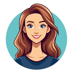 Head portrait of a young woman illustration