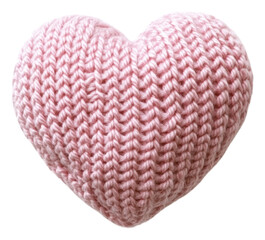 PNG Knit pink heart cushion on neutral background