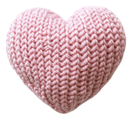 PNG Knit pink heart cushion on neutral background