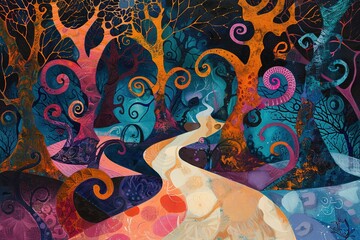 Psychedelic Abstract background, colorful, wallpaper