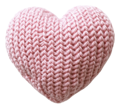 PNG Knit pink heart cushion on neutral background