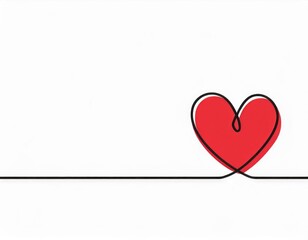 Minimalist illustration of a continuous black line forming a heart shape on a white background, symbolizing love and simplicity.