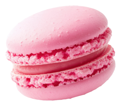 PNG Delicious pink macaron on a white background