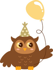 Birthday Owl With Balloon
